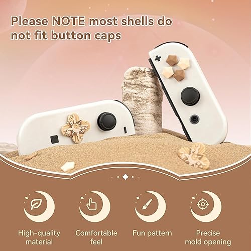 Vista 2 de GeekShare Juego de tapas de botón de silicona con forma de cruz en D, cubierta de joystick ABXY Key Botones Adhesivo Compatible con Nintendo