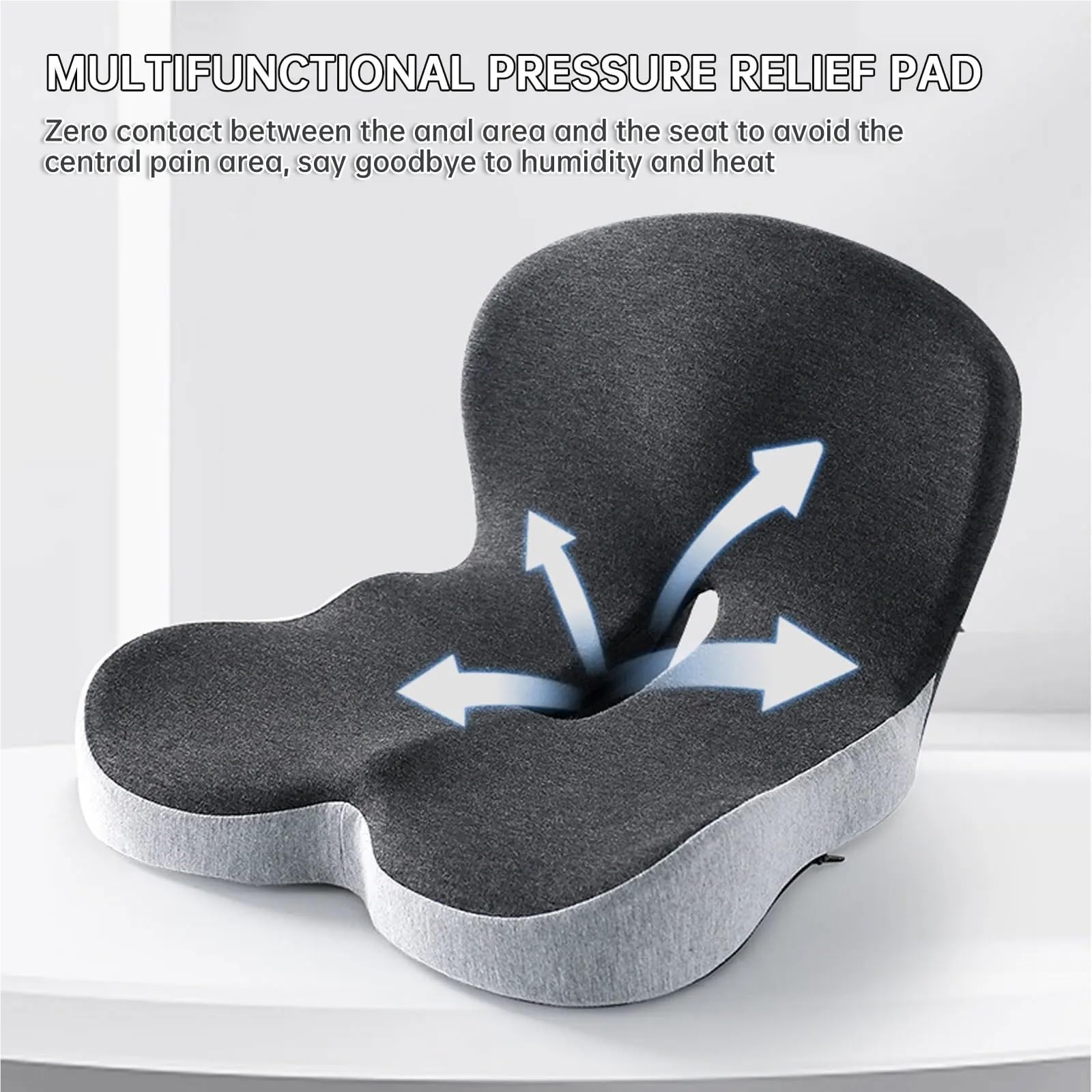 Memory Foam Sitzkissen Einteiliges Sitzkissen aus Memory-Schaum, Rückenlehne, Kissen, Bürostuhl for Studenten, Stuhlkissen, Auto-Taillen- und Gesäßkissen Für Bürostuhl(Blue)