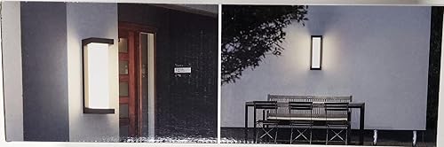 Miniatura 13 de Moderna lámpara LED de pared para exteriores, luz LED de porche negra mate de 36 W, pantalla acrílica de aluminio impermeable, faroles de pared al