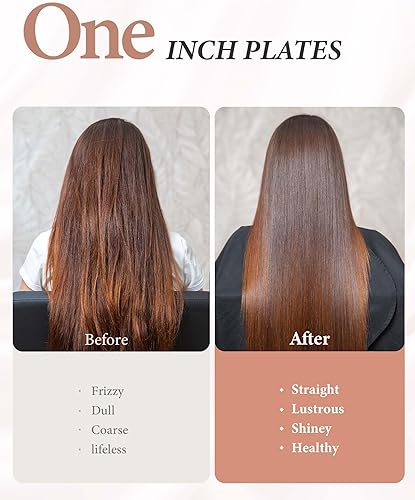 Miniatura 7 de ANWA Plancha plana de titanio de 1 pulgada, alisador de pelo 2 en 1 y rizador con placas flotantes 3D, plancha profesional para alisar el cabello