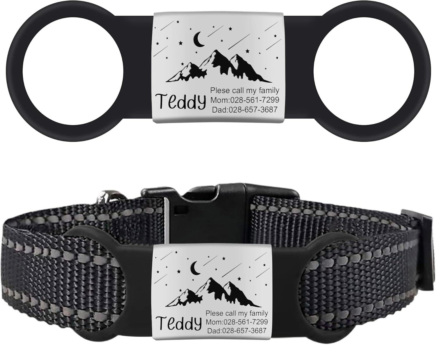 Natiform Personalized Dog Tags, SlideOn Pet ID Tags, No