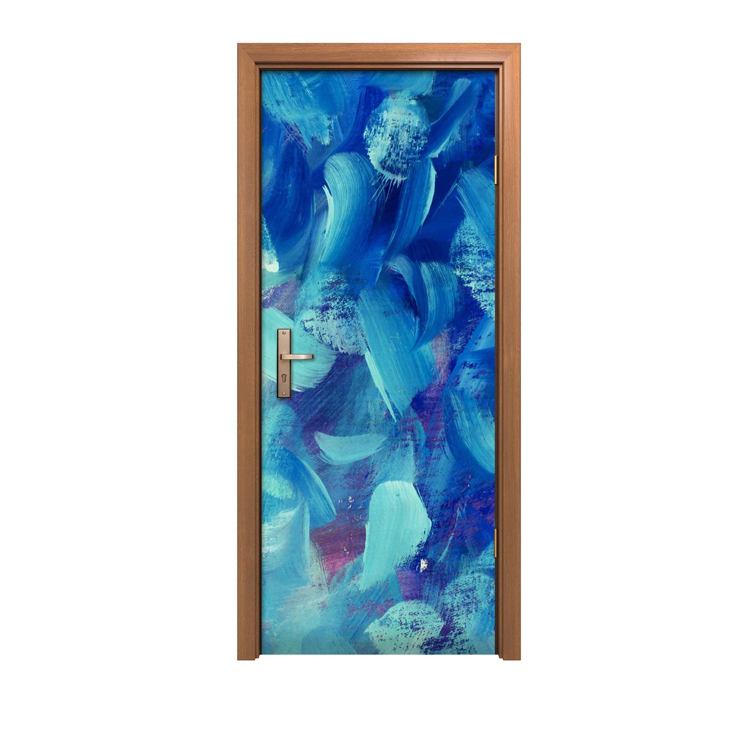 Autocollant de porte 80x200cm lavable et repositionnable pour salon