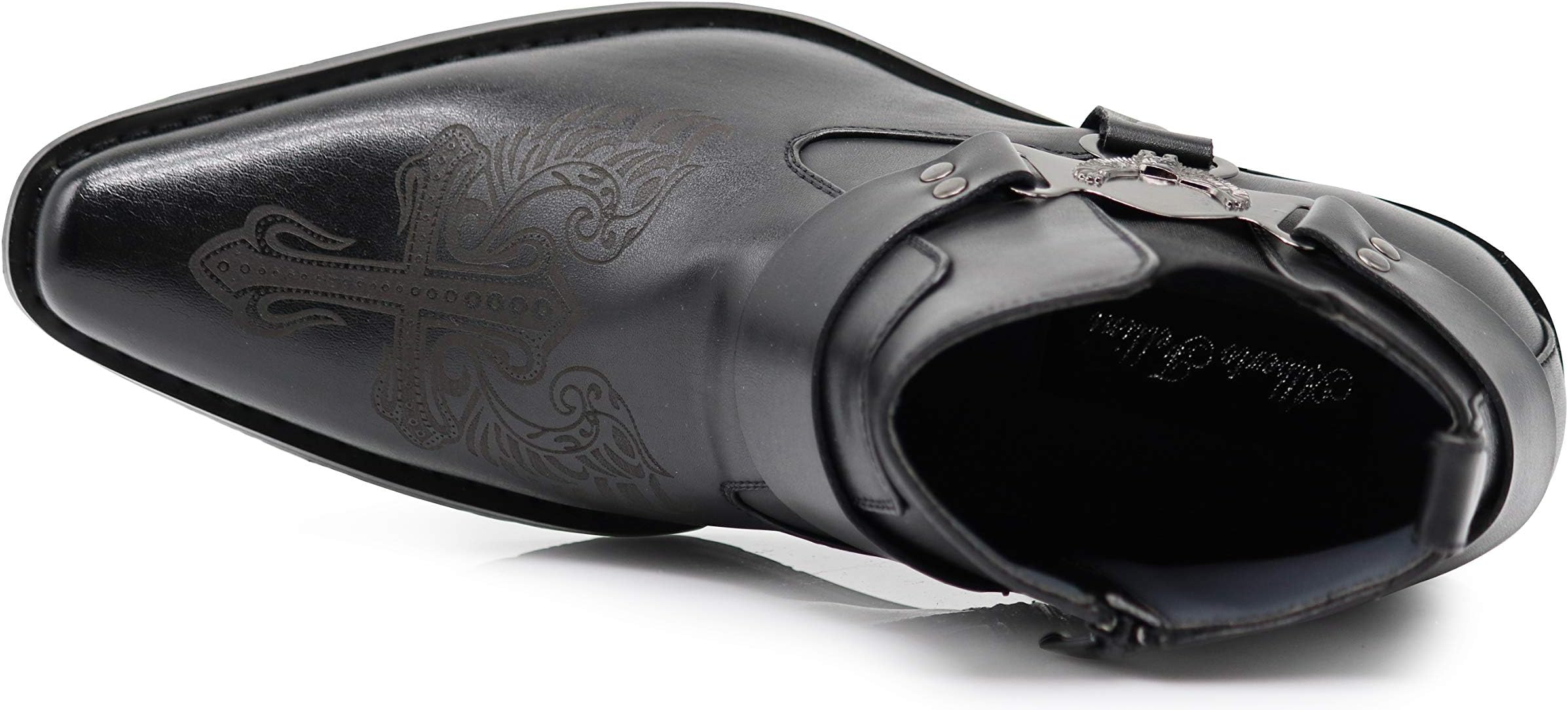 Enzo Romeo WT10 Men's Western Cowboy Motorcycle Ankle Boots black Size: