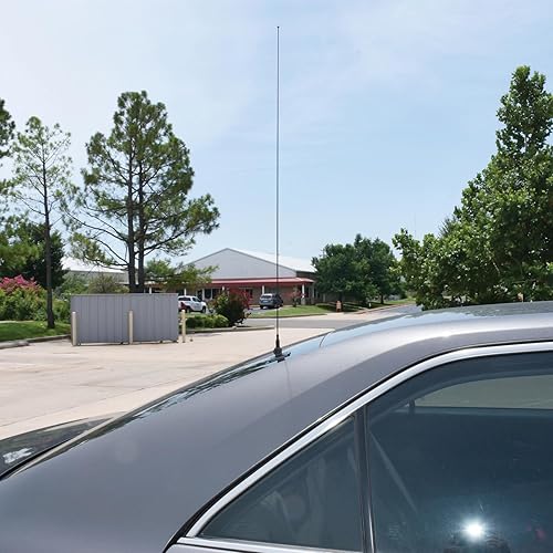 Miniatura 6 de Tram 1189 Kit de antena de radio VHF preajustada de 50 vatios de 150 MHz a 158 MHz con montaje de vidrio y cable