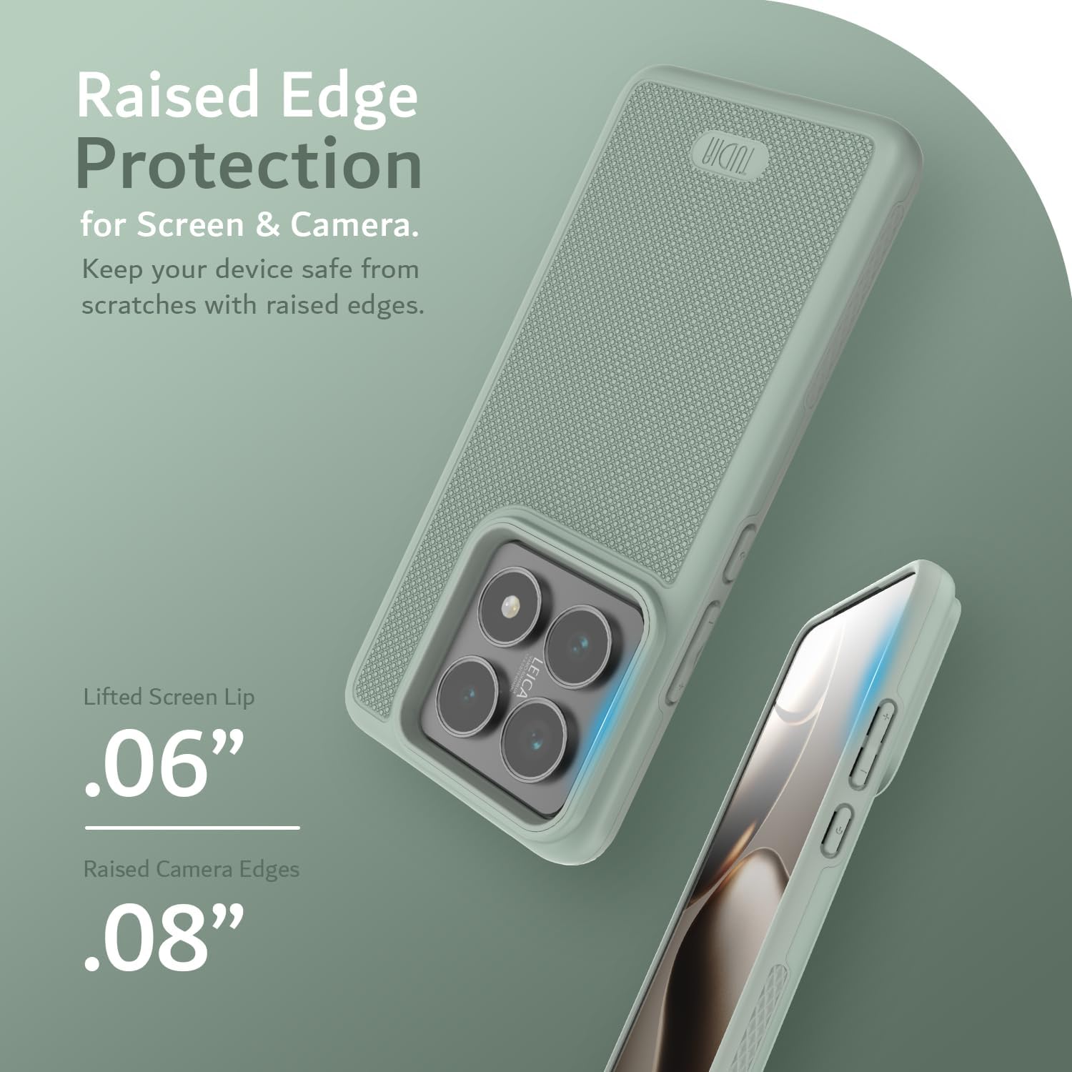 TUDIA MergeGrip [Military Grade] for Xiaomi 14T Pro 5G Case (2024) - [Drop Tested] Dual Layer Shockproof Slim Heavy Duty Tough Protective Phone Cases Cover (Green Lily, Basic)