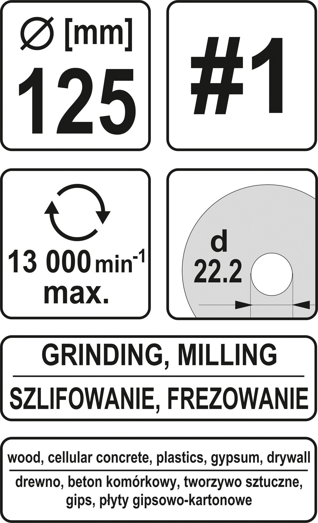 Yato - Disco abrasivo professionale per smerigliatrice angolare, 115 mm, 125 mm, 125 mm