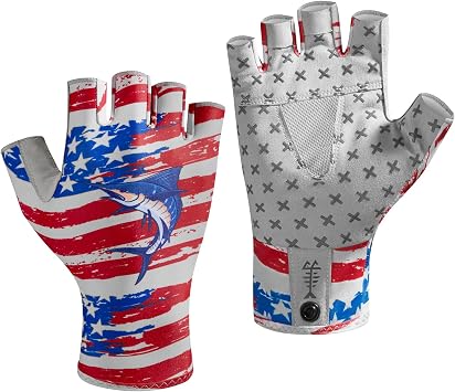 BASSDASH Unisex UPF 50+ Half Finger Sun Gloves Fingerless Breathable UV Protection for Fishing Hiking Kayaking Rowing FG02
