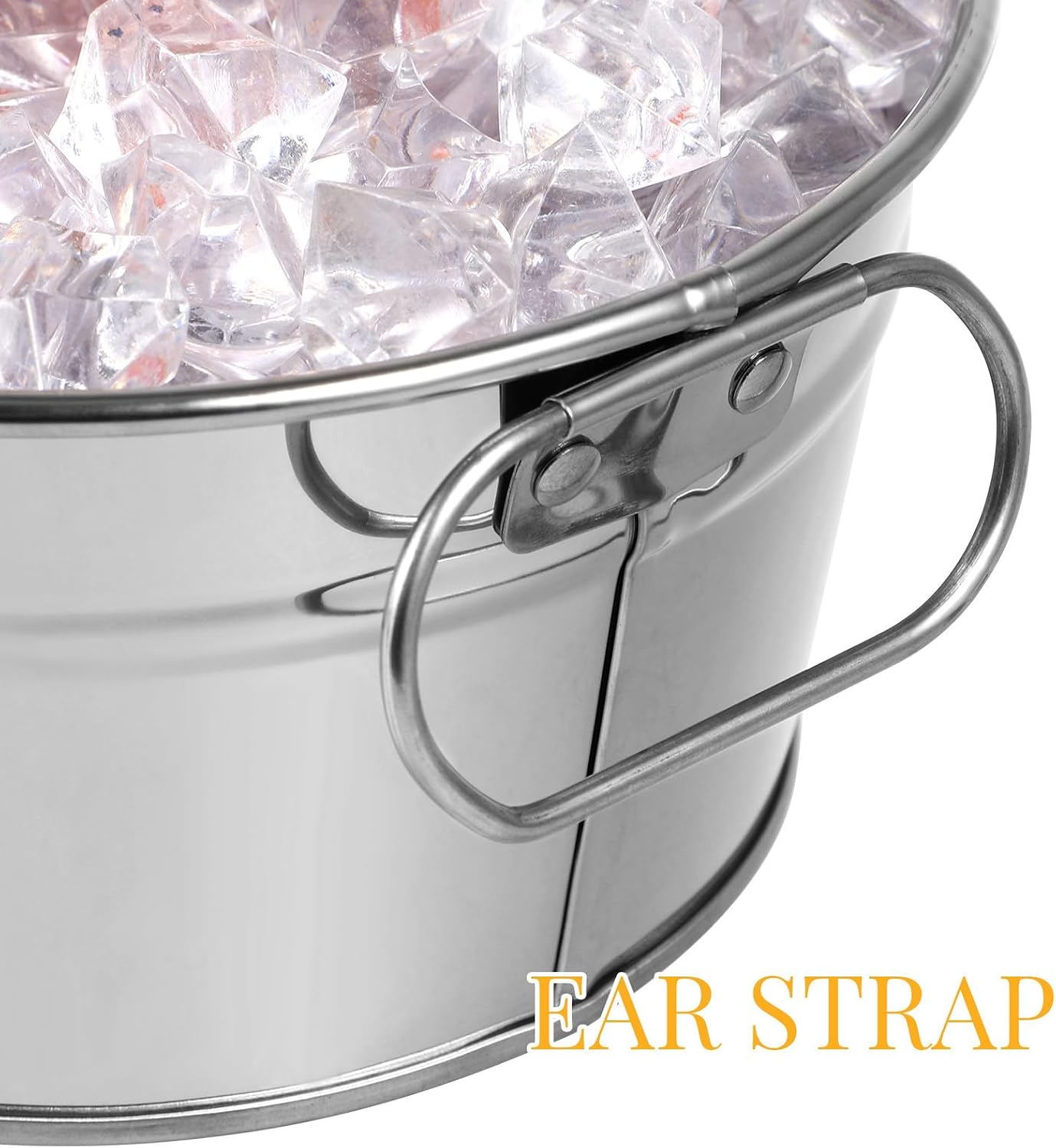 VILLCASE Stainless Steel Seafood Bucket 8.85 x 6.02 Inch Silver