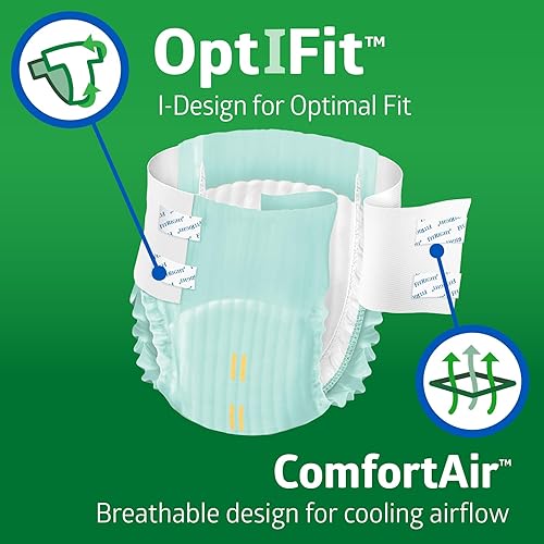 Miniatura 2 de FitRight Ultra - Pañales para adultos, calzoncillos desechables para incontinencia con pestañas, gran absorción, talla XXL, se ajustan a cinturas de