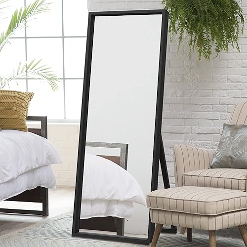 Miniatura 64 de NeuType - Espejo de cuerpo completo, espejo de pie de cuerpo completo, 64 x 21 pulgadas con soporte, espejo de pie para colgar o apoyar contra