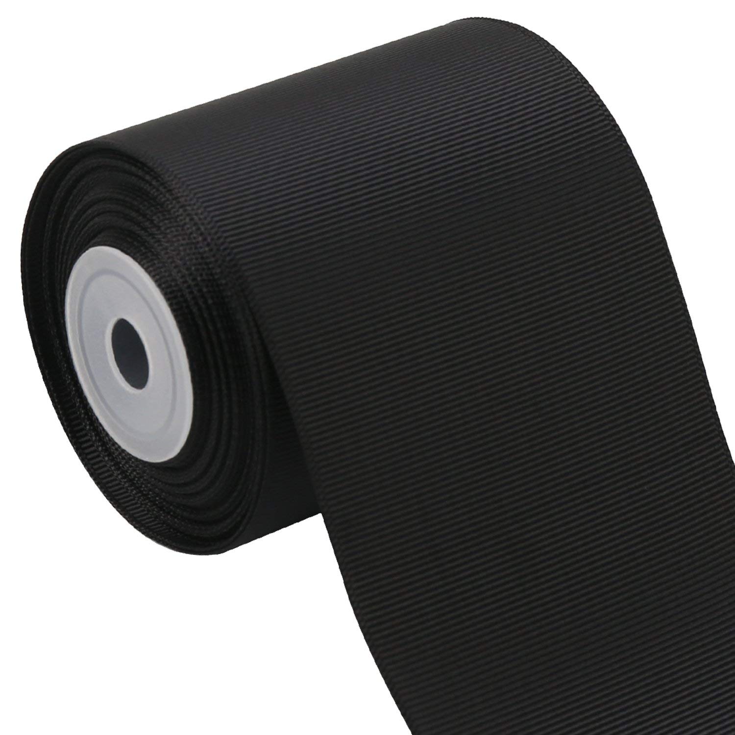 MSGH Crafts Satin Ribbon Decoration, Gift Wrapping, Multi-Purpose Use : Size 3" : Length 25 Meter (Black Ribbon)