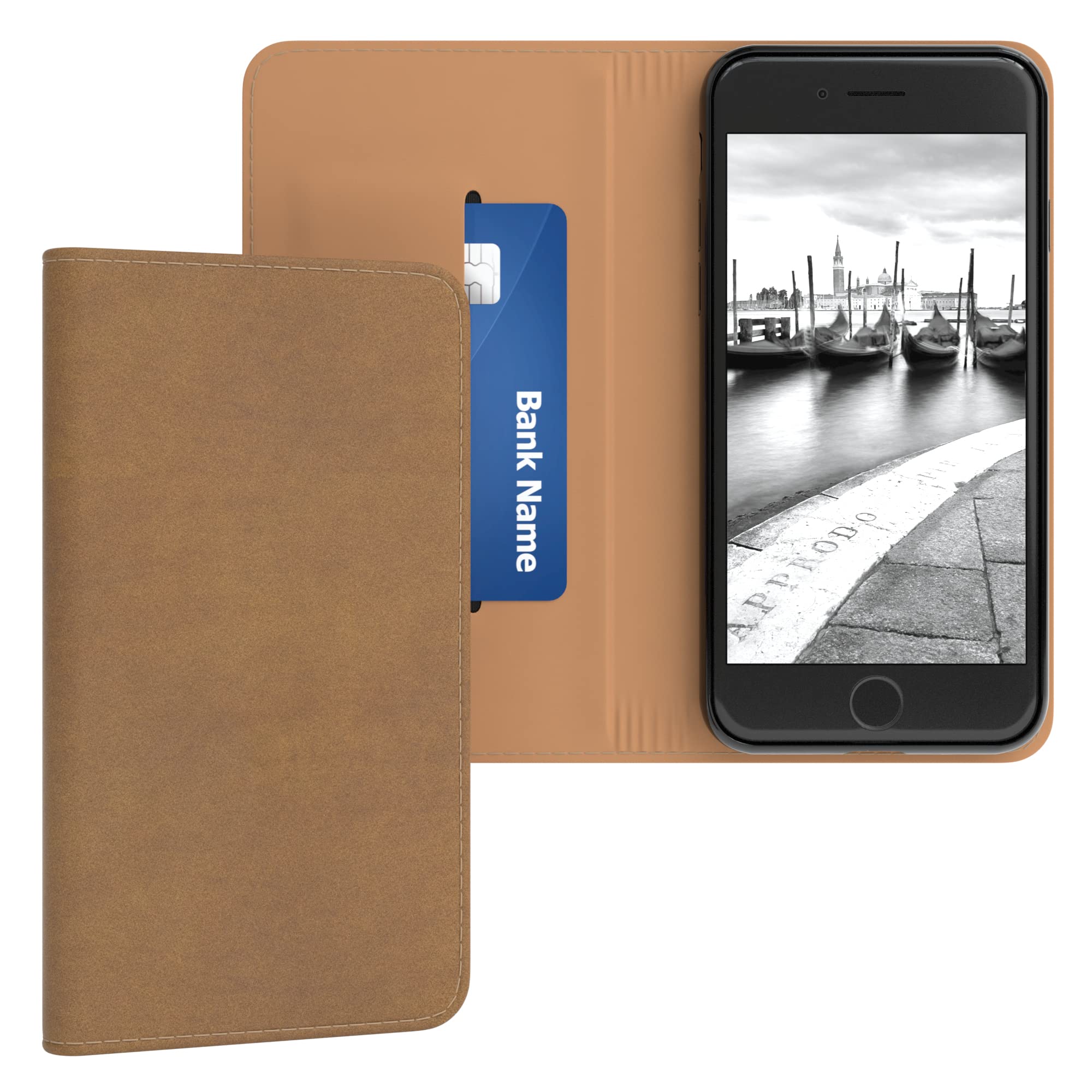 EAZY CASE Flip Wallet Case - Vintage Schutzhülle für iPhone SE (2022/2020) / iPhone 8/7