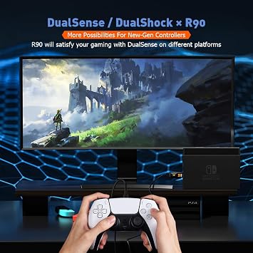 BIGBIG WON Controller Adapters, R90 Wired Controller Adapter for Xbox Series X|S/Xbox One/One X|S/Xbox Elite Series/Elite Series 2/PS5/PS4 Wired Console Adapter for Switch/PS4/PC Win11&10 (1 Piece)