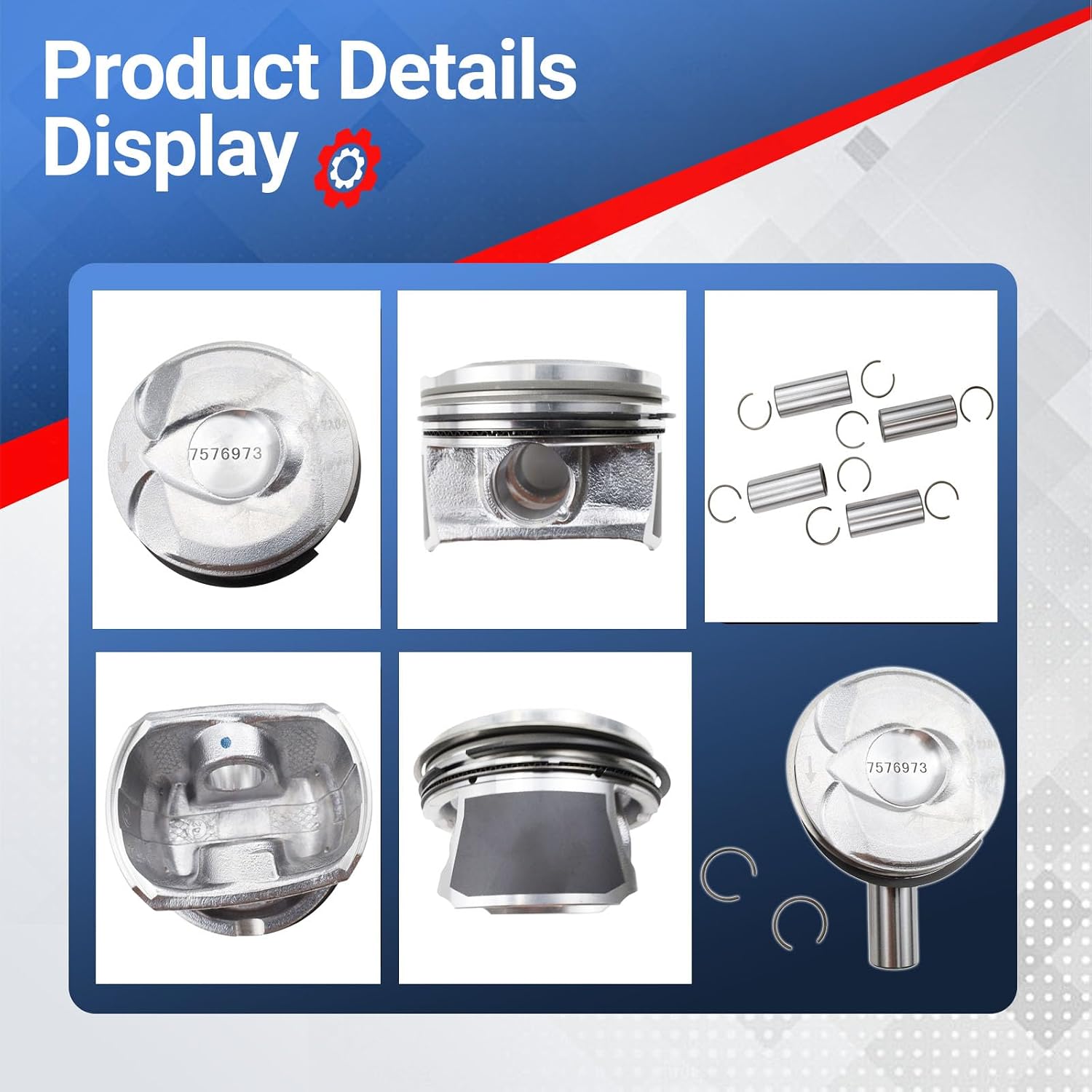 4PCS Engine Piston & Rings Kit 11257566019 N14B16 1.6T For MINI