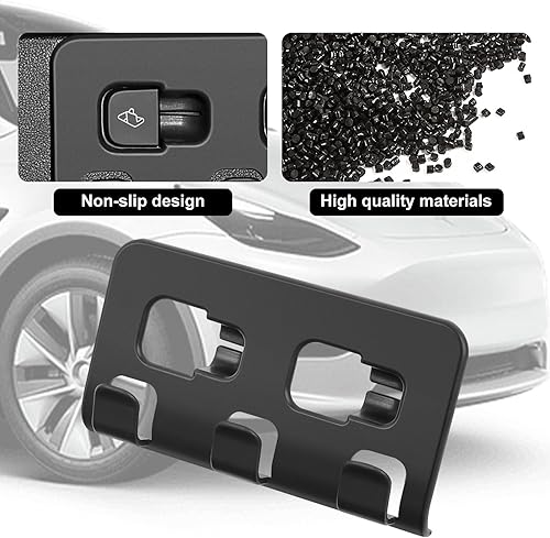 Miniatura 4 de Gancho Trasero Mejorado para Maletero Tesla Model Y, Ganchos para Bolsas de Compras para Tesla Model Y de 5 Asientos, Accesorios (Negro) No