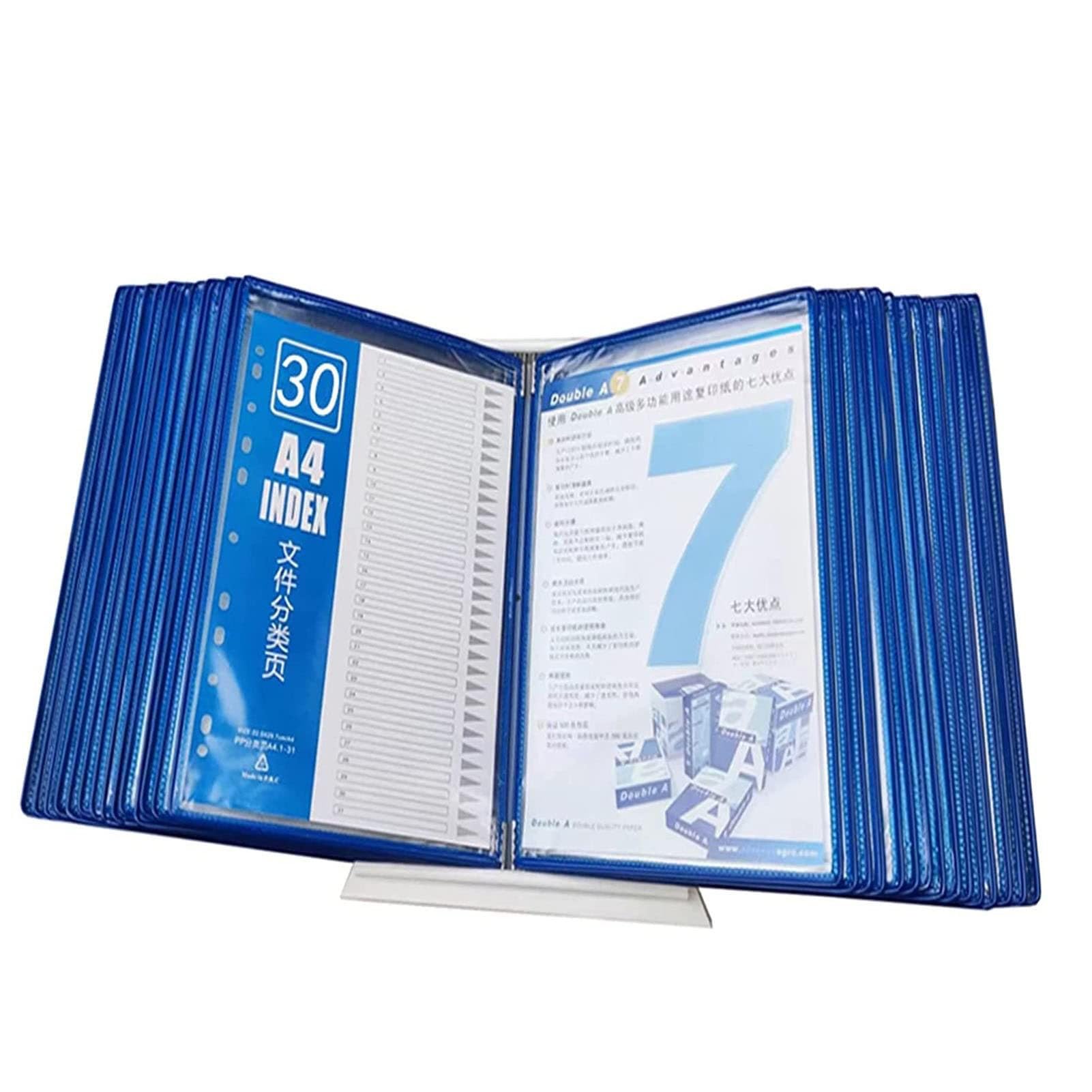 Oopdnegak One Color Wall Mount Reference Display System - Desk Clamp Reference Organizer, Catalog Display Rack, 10 Double-Sided Display Pockets, Desktop Flip Display Folder Letter-Size
