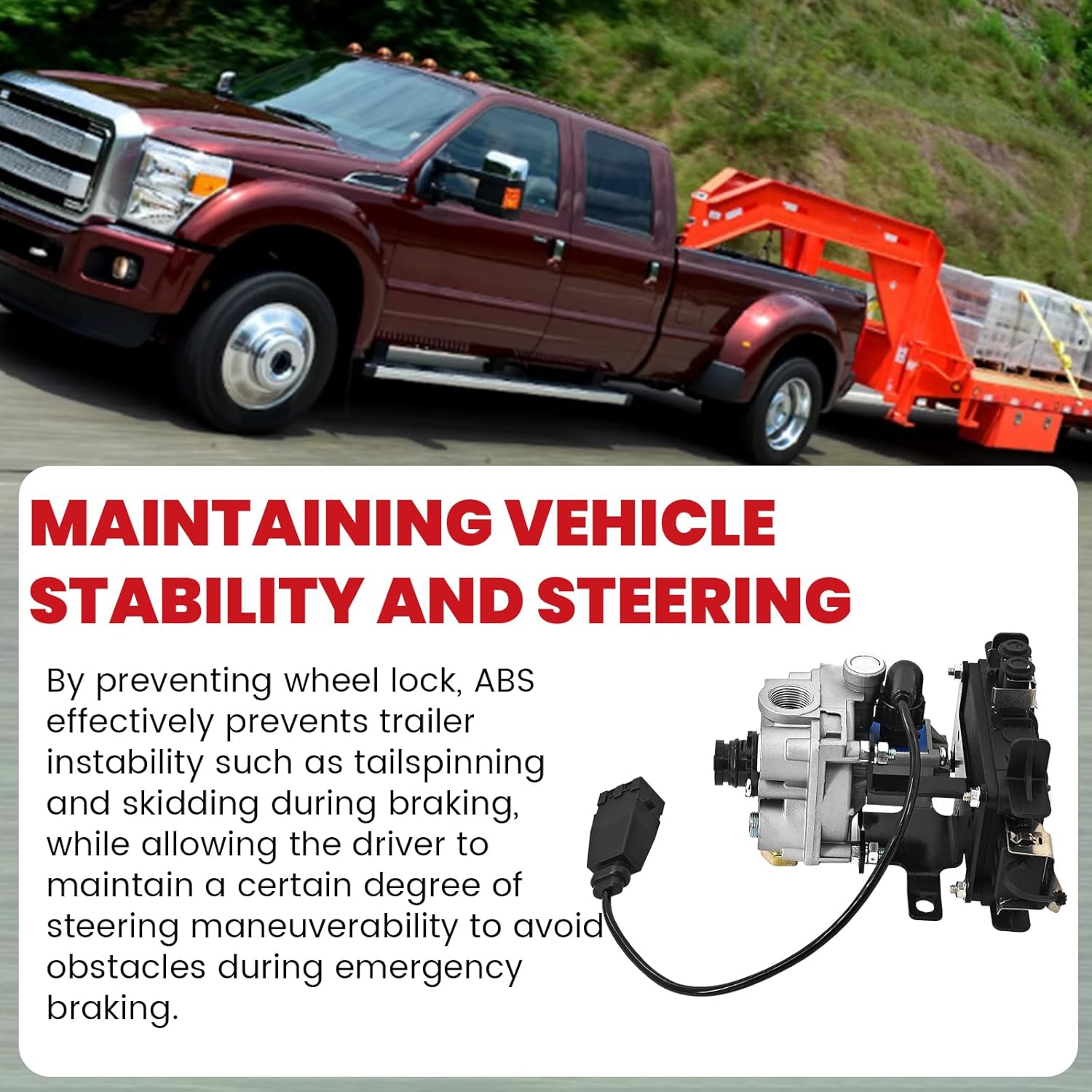 Trailer ABS Ecu/Valve Assy 4006120000 Modulator Valves Assembly TCS 2 2S/1M With Power Adapter Replaces ABS Electronic Control Unit Assembly ABS ECU Kit WBC4006120000 WA-4006120000