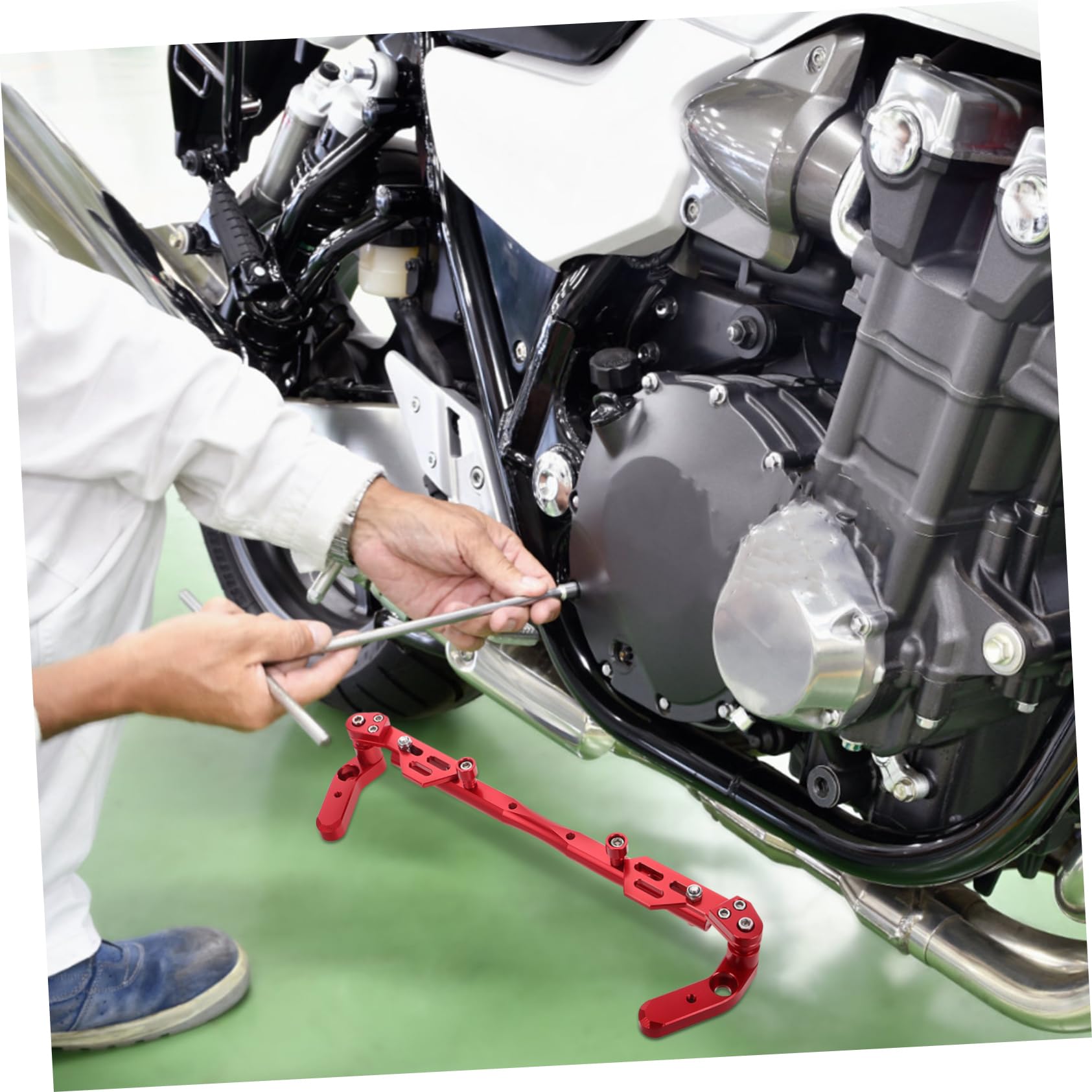 Hemobllo Rallonge de Guidon Alliage Aluminium Rouge Barre Multi Fonctionnelle pour et Véhicules Électriques Installation Facile et Amélioré