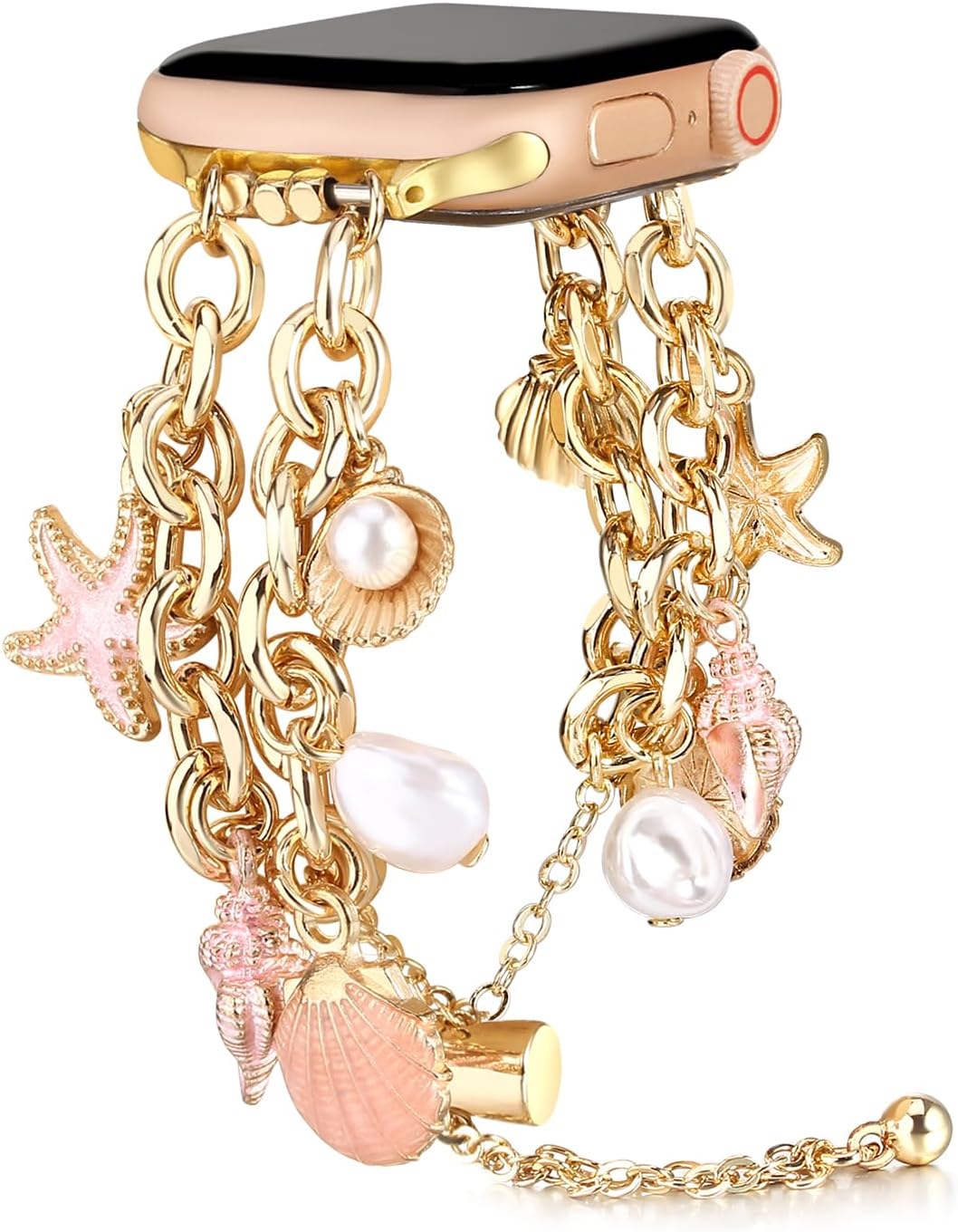 Compatible with Apple Watch Band 38mm 40mm 41mm 42mm 44mm 45mm 46mm 49mm Women, Dressy Jewelry Bracelet with Cute Charms Fancy Metal Strap for iWatch Band SE 3 Ultra 2 3 Series 11 10 9 8 7 6 5 4 3 2 1