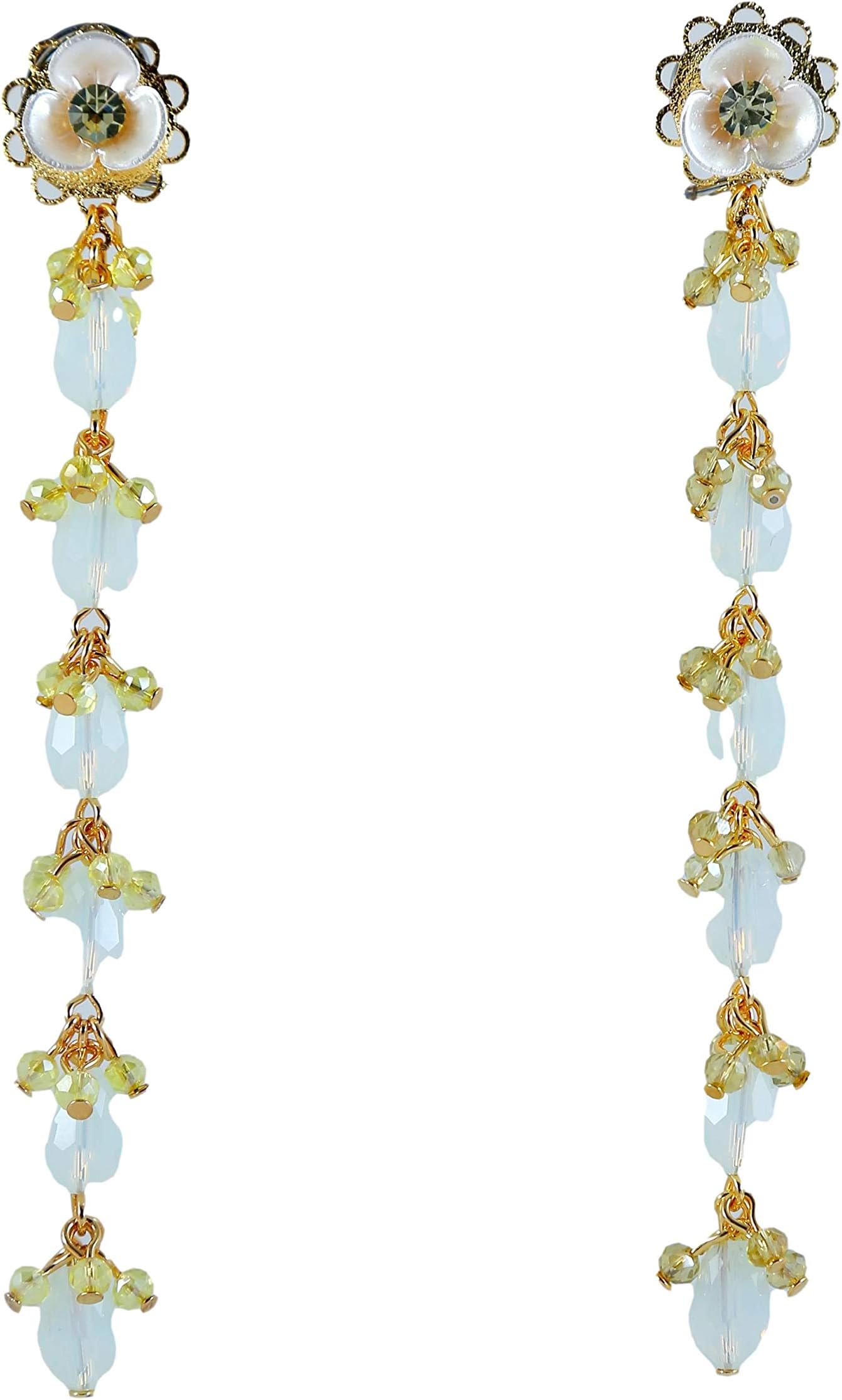 DAZZLING ARMOURWomen's And Girls Festive Occasion Wear Pearly Long Earrings