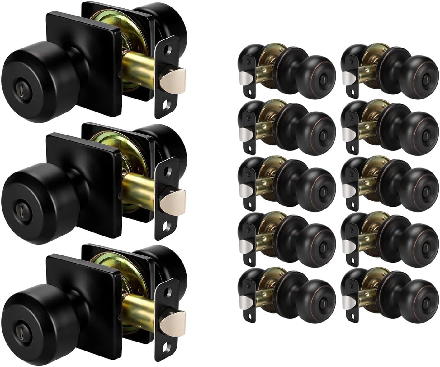 goldenwarm Black Door Knobs 13pack