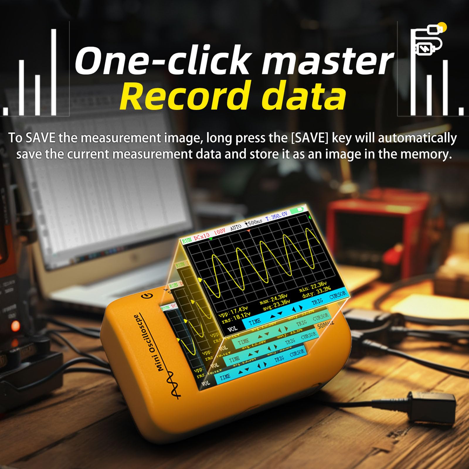 Oscilloscopio integrato e generatore di forme d'onda arbitrarie 400V Proteggono il debug del circuito per i progetti piccoli con il generatore di funzioni