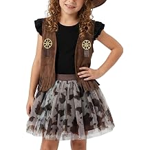Toddler Cowgirl Skirt Set - Fringe Vest, Cow Print Tutu, Ruffle T-shirt | Girls Western Outfit, Kids 3 Piece Cowboy Set, Tulle Skirt, Soft Breathable Fabric, Country Concerts, Texas Themed Occasions