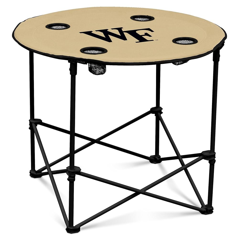 NCAA Logo Brands Wake Forest Demon Deacons Round Tailgating Table, Team Color