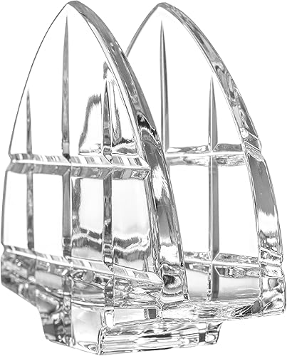 Miniatura 3 de Servilletero - Cristal - De pie - Dispensador de servilletas - Vidrio transparente - Corte a mano - 4.25" de altura - Hecho en Europa - por Barski