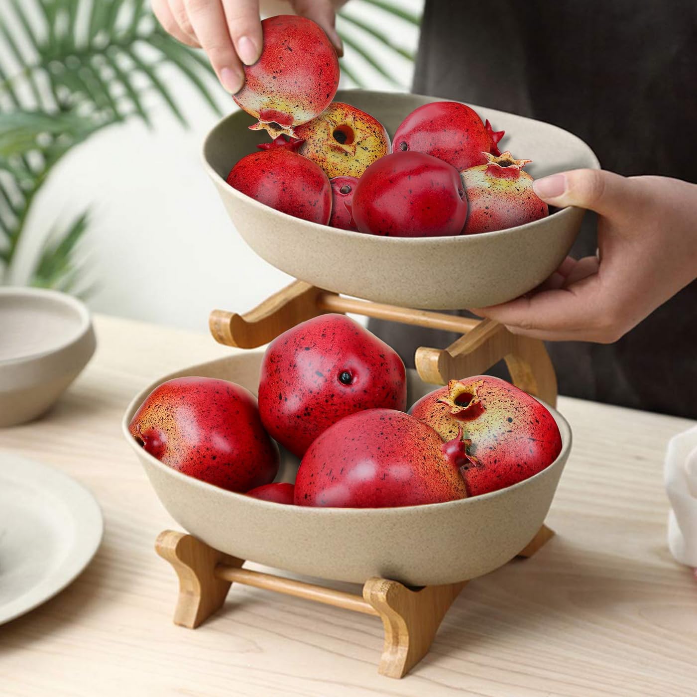 Woration 12PCS Simulation Pomegranates Decoration Artificial Fruits Props