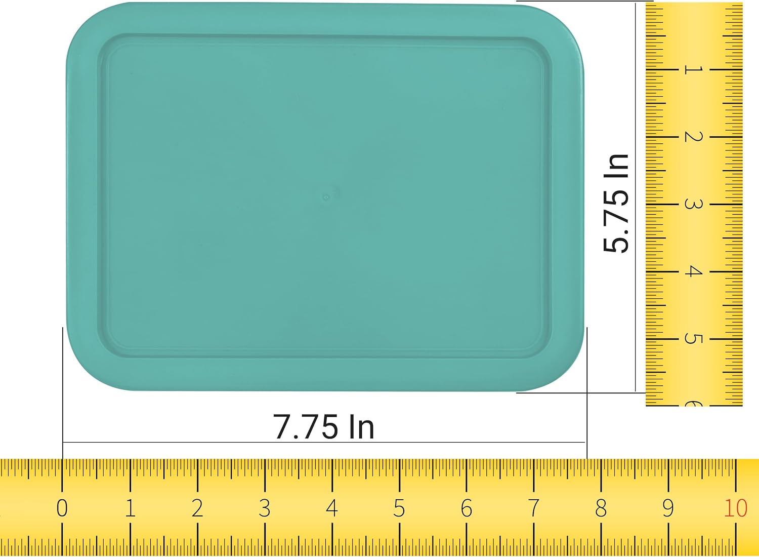 Replacement Lids fits Pyrex 3-Cup Glass Food Storage Container Bowls, (7.75 x 5.75-Inch) Plastic Rectangle Lids Covers for Pyrex 7210-PC, Airtight & Leakproof (6-Pack, Turquoise)