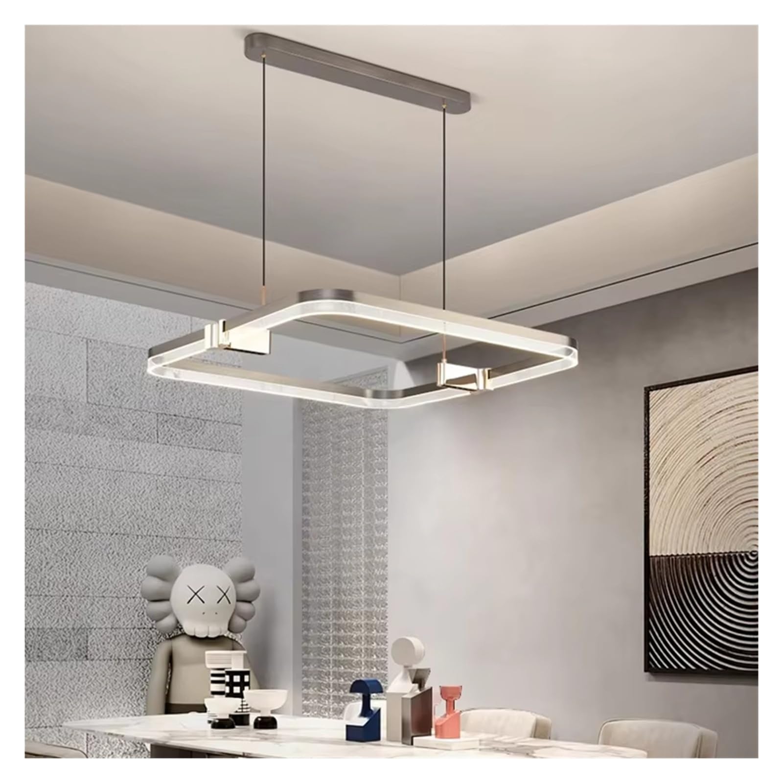 Suspension LED Anneaux Modernes luminaire suspendu blanc froid pour grand lustre salon