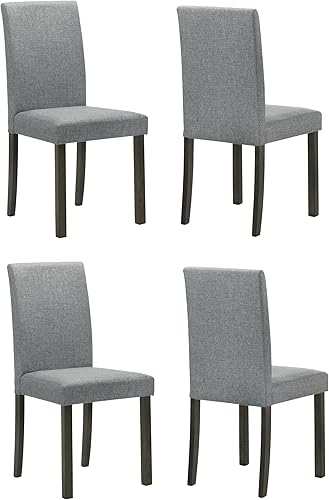Juego de 4 sillas de comedor tapizadas contemporáneas para habitación, mesa y asientos de cocina, muebles de madera con respaldo completo, color