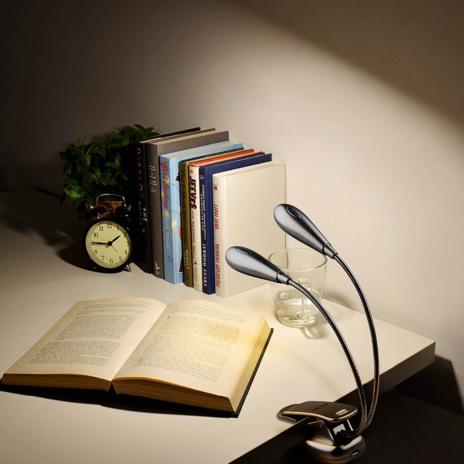 Lampe Lecture LED Rechargeable USB - 14 LEDs, 3 Modes Luminosité, Flexible | Pour Lit, Bureau, Soin Yeux