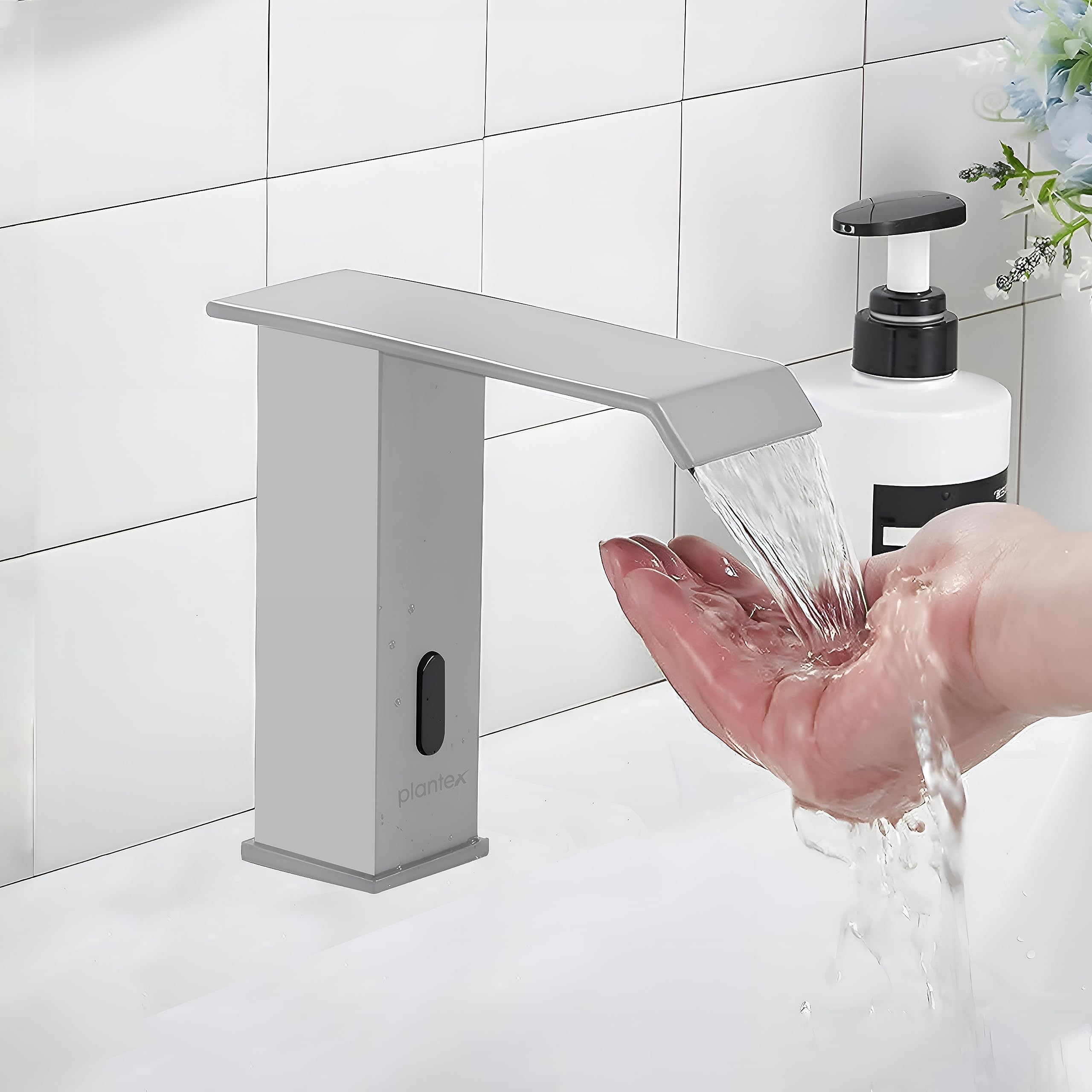Plantex Solid Brass Automatic Touchless Faucet for Wash Basin/Sensor Tap for Kitchen Sink/Electronic Basin Tap/Basin Faucet-(Chrome)