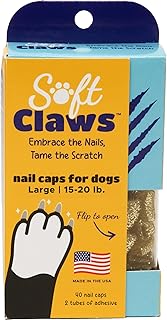 Soft Claws Nail Caps for Dogs with Non-Slip Design Made in USA - 40 Dog Nail Covers for Long-Lasting Protection of Floors and Furniture - Gold Sparkle, Large