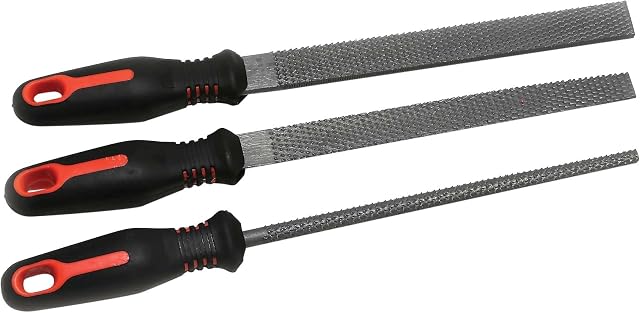Hilka 69800113 200 mm Pro Craft Soft Grip Wood Rasp File Set - Silver (3-Piece)