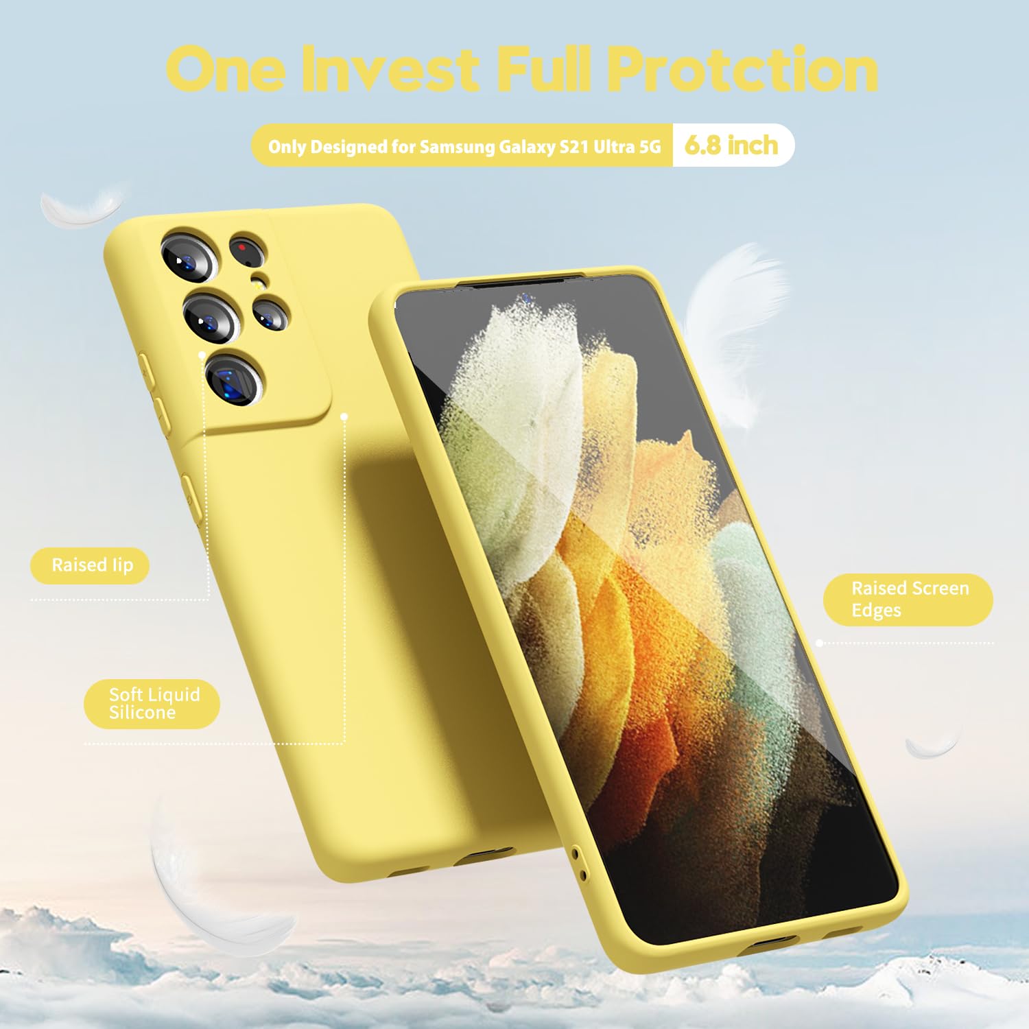 oakxco for Samsung Galaxy S24 Ultra Phone Case Liquid Silicone, Thin Slim Soft Rubber Gel TPU Plain Simple Cover for Women Girl Cute, Matte Solid Color, Brown Khaki Nude — view 535
