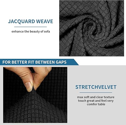Vista 20 de LiveGo Funda para sofá esquinero, protector de terciopelo elástico para sillón reclinable, funda de sofá para sillón reclinable, juego de sala