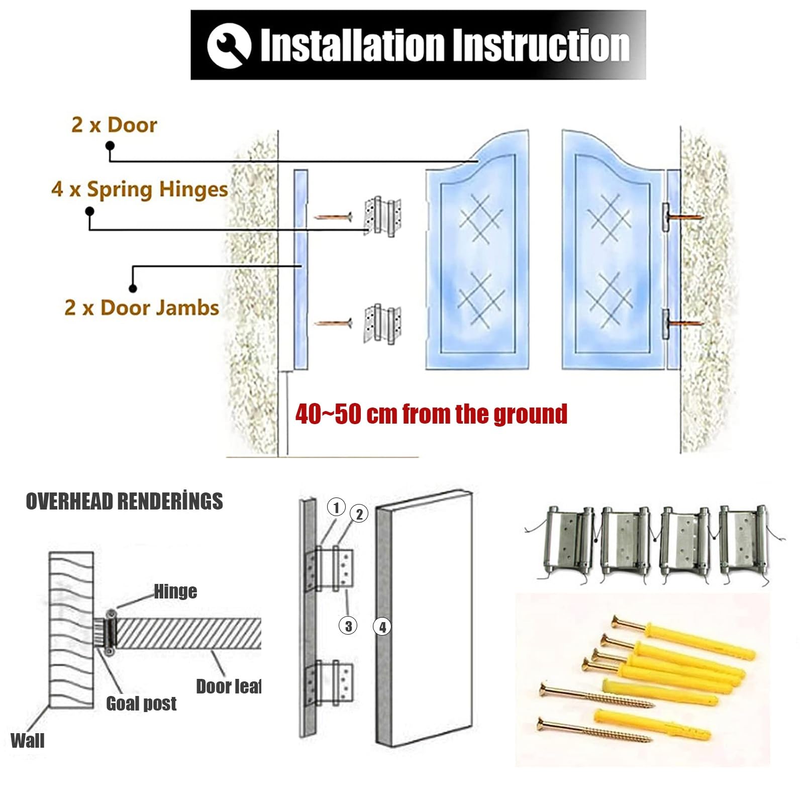 Caffè Bar Saloon Door, Porta Oscillante Interno in Legno, Porte a Mezza Vita per Cucina, Casa, Scale, Camera da Letto, Corridoio (Dimensioni: 80x70cm/31.49x27.55in)