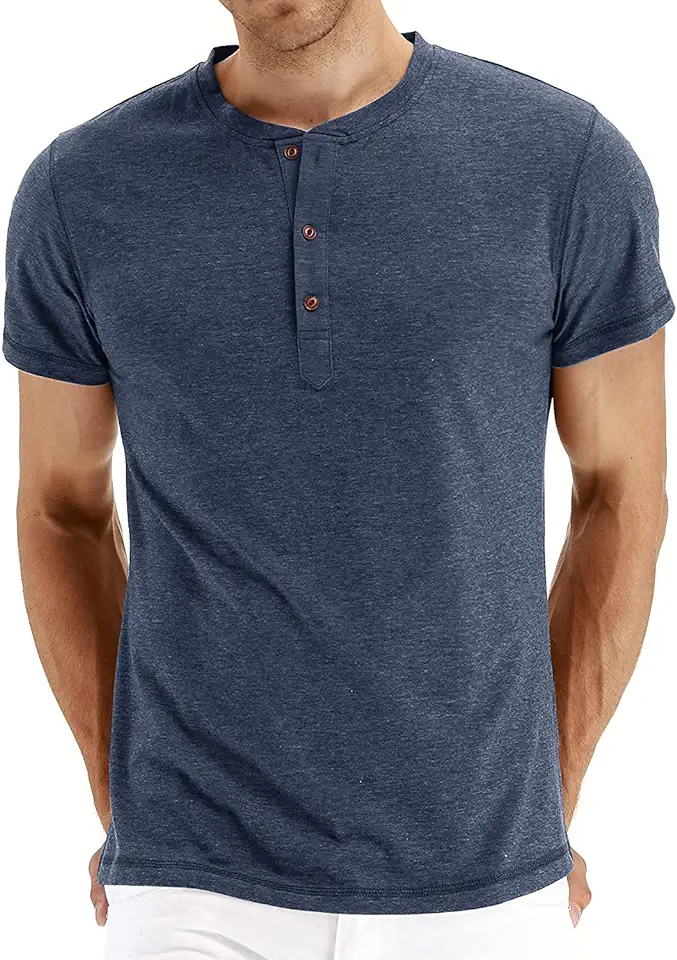 Sailwind Mens Henley Short Sleeve T-Shirt Cotton Casual Shirt
