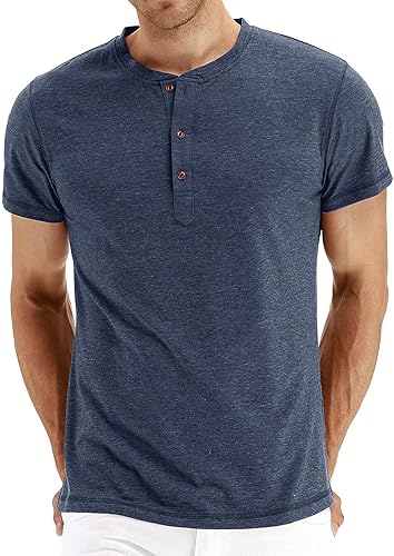 Sailwind Mens Henley Short Sleeve T-Shirt Cotton Casual Shirt
