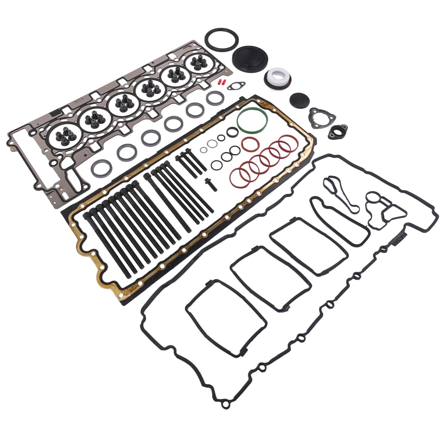 Engine Overhaul Gasket Kit Replacement for BMW N55 3.0 L6 2979cc Turbocharged 11127599212 11127587804 7600482 AKWH