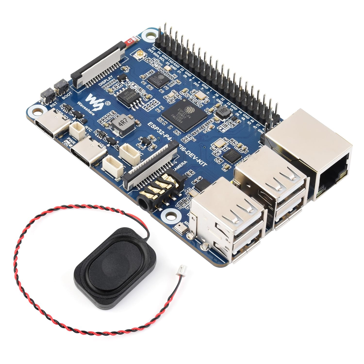 Waveshare ESP32-P4-WIFI6 7inch 5-Point Touch Display Development Board, Based On ESP32-P4 And ESP32-C6, 1024x600 Resolution, Supports Wi-Fi 6 / BT 5 (LE), without OV5647 Camera
