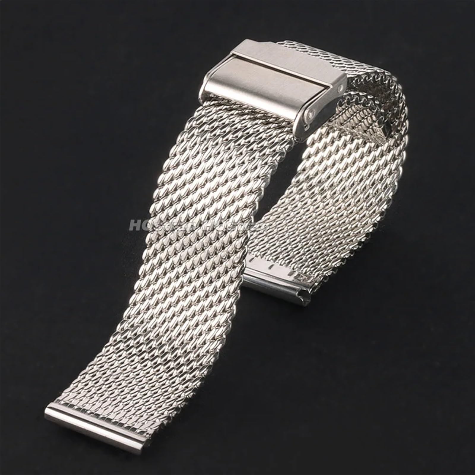 1,0 mm Milanaise-Mesh-Armband, 18 mm, 20 mm, 22 mm, 24 mm, Uhrenarmband, 3 mm Dickes Edelstahl-Armband, universelle Faltschließe
