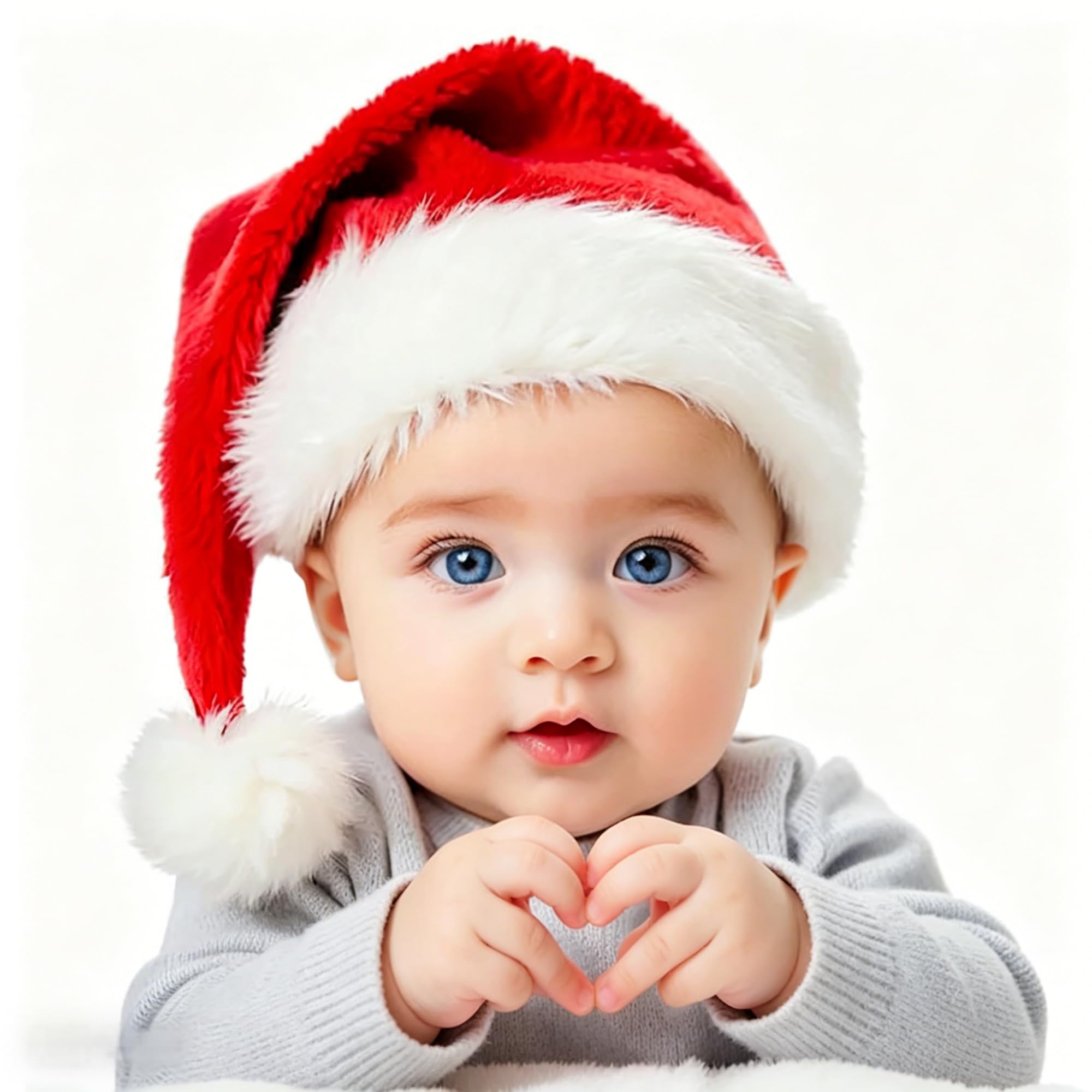 BSVI Christmas Hat, Santa Hats for Kids, Unisex Xmas Hat for New Year Festive Party
