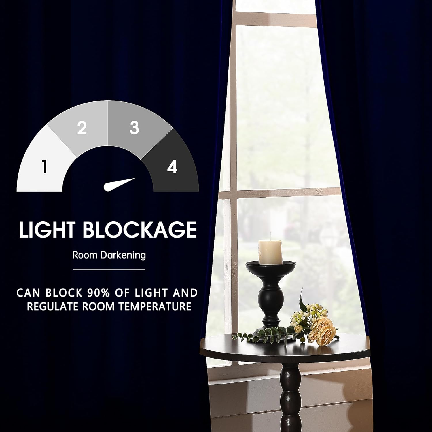 20ft Thermal Back Tabs Blackout Curtains Floor to Ceiling Length,Navy Blue Velvet Curtain with Rod Pocket for 2 Story Living Room Insulated Extra Long Drapery Panels 240 Inches Elegant Curtain