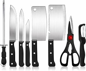 KNIVIUM Professional 8-Piece Kitchen Knife Set — Ultra-Sharp Stainless Steel Chef, Bread & Utility Knives with Kitchen Shears, Peeler & Sharpener