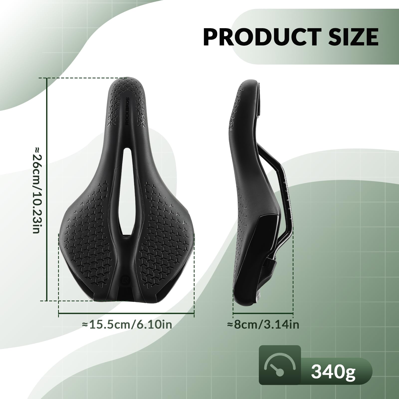 ROCKBROS Siodełko Rowerowe Wygodne, Ergonomiczne Siodełko Rowerowe dla Mężczyzn i Kobiet Antypoślizgowe Sportowe Siodełko Turystyczne Do Rowerów Górskich, Szosowych, MTB, Miejskich i Elektrycznych