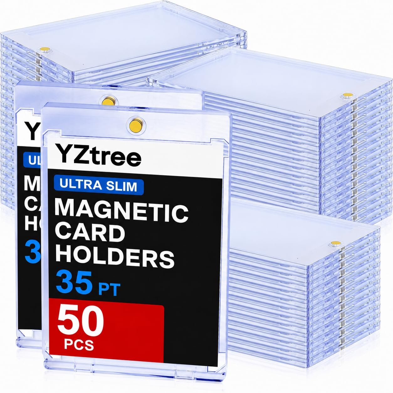 50ct Magnetic Card Holders: 35pt One Touch Card Holder for Trading Cards